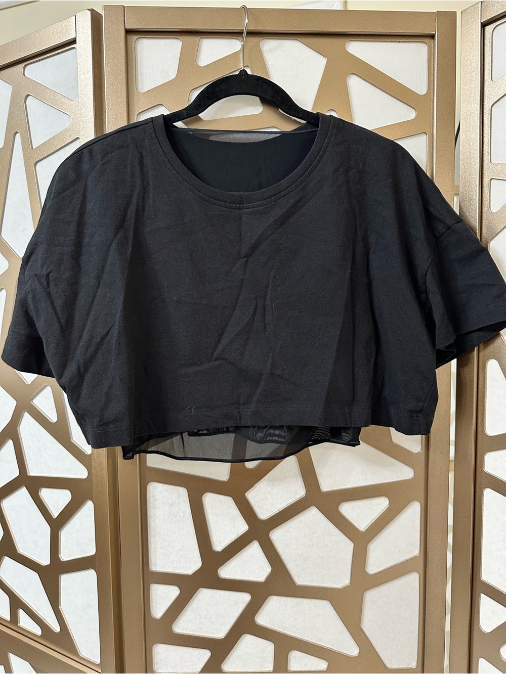 Alo Women’s Black Cropped Layered Tee